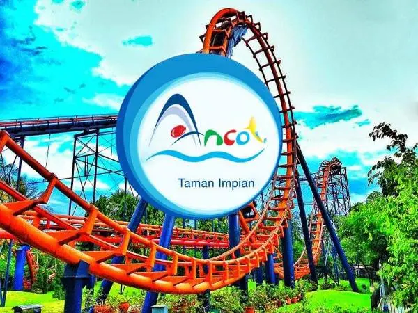 Ilustrasi kawasan Ancol dan pergerakan kinerja saham PJAA