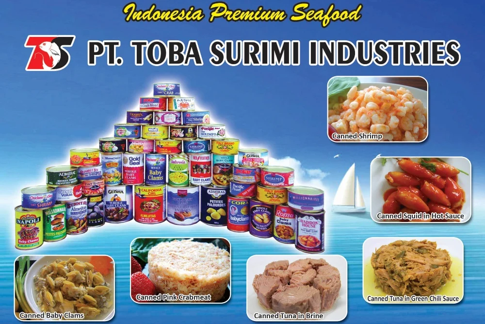 Logo dan produk olahan hasil laut PT Toba Surimi Industries Tbk (CRAB) emiten perikanan