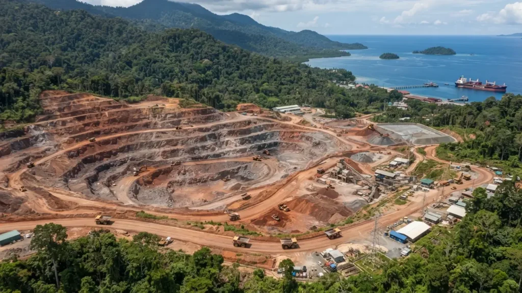 Kawasan industri Indonesia Weda Bay Industrial Park (IWIP) di Halmahera Tengah menjadi lokasi pengembangan 11 proyek hilirisasi senilai Rp180 triliun.